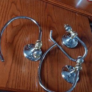 Three two tone Bath towel holders